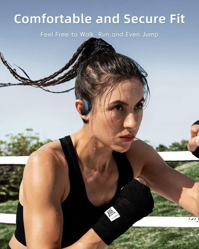 Alt view image 4 of 5 - HIFI WALKER Open Ear Earbuds, Wireless Over Ear Earbuds with Ergonomic Earhook, Bluetooth 5.4 Open Ear Headphones with 50H Playtime, IPX7 Waterproof, Design for Running/Fitness/Office/Sport/Cyc