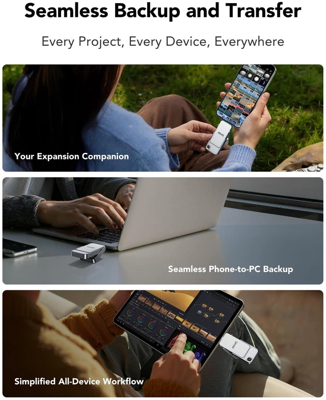 Alt view image 4 of 5 - Lexar D70E 1TB Dual Drive External SSD, Up to 2000MB/s Read 1800MB/s Write