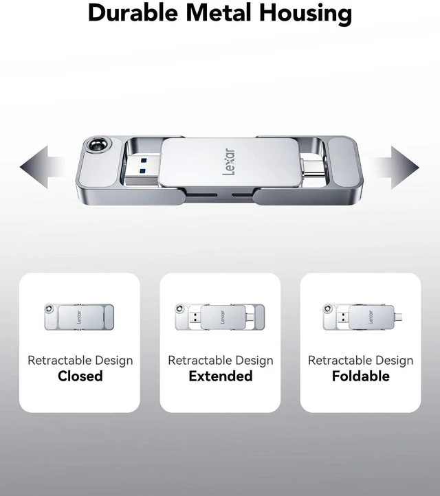 Alt view image 5 of 5 - Lexar D70E 1TB Dual Drive External SSD, Up to 2000MB/s Read 1800MB/s Write