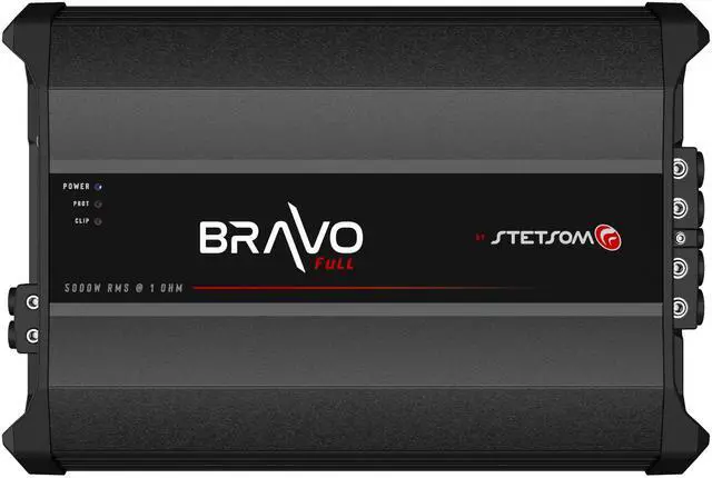 Main image of Stetsom Bravo Full 5000 1 Ohm Mono Car Amplifier, 5000.1 5K Watts RMS, 1 Stable Car Audio, HD Sound Quality, Crossover & Bass Boost, Car Stereo Speaker Subwoofer MD, Smart Coolers