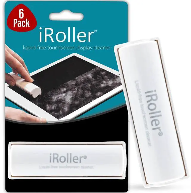 Main image of Phone Screen Cleaner by iRoller - Pack of 6 - No Need for Spray or Wipes, Liquid Free - Reusable & Washable -Portable iPad Screen Cleaner for Touchscreen- Ideal for Smartphone, Macbook, Monitor - 3.5"