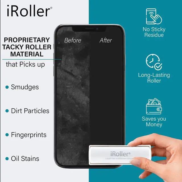Alt view image 3 of 5 - Phone Screen Cleaner by iRoller - Pack of 6 - No Need for Spray or Wipes, Liquid Free - Reusable & Washable -Portable iPad Screen Cleaner for Touchscreen- Ideal for Smartphone, Macbook, Monitor - 3.5"