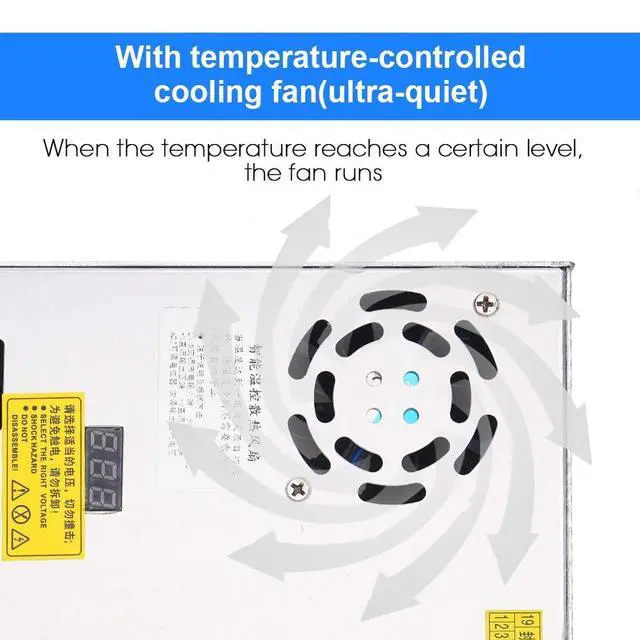 Alt view image 5 of 5 - Adjustable DC Power Voltage Converter AC 110V-220V to DC 0-48V 10A Module Switching Power Supply Digital Display 480W Voltage Regulator Transformer Built in Cooling Fan