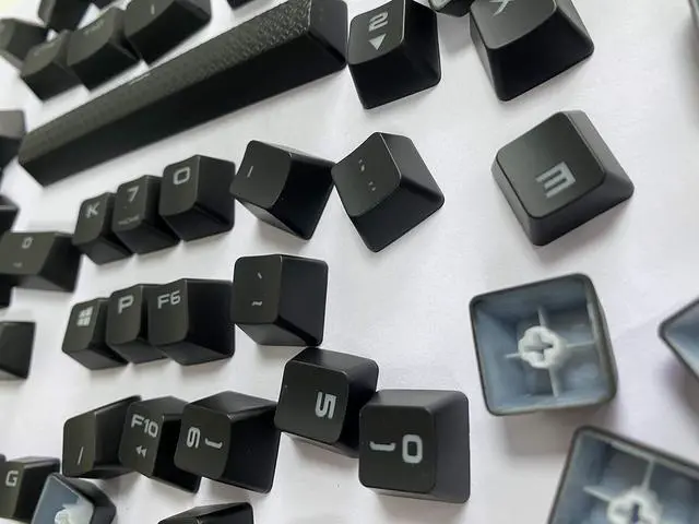 Alt view image 3 of 5 - LuoMGDYSS 104 Key ABS Black Keycap Set for Corsair K70 K65 Mechanical Gaming Keyboard