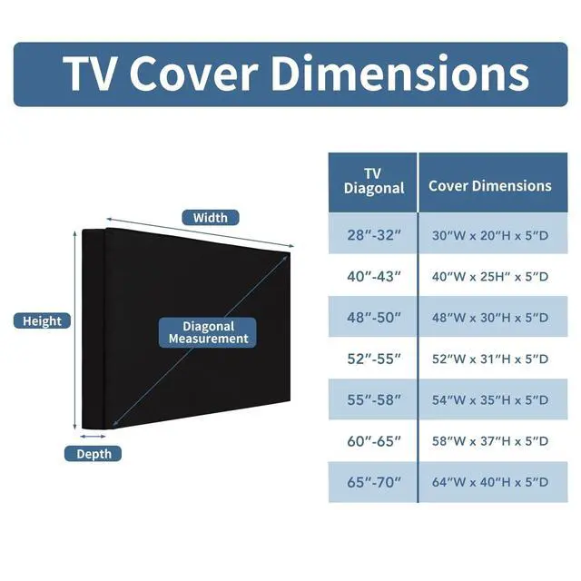 Alt view image 2 of 5 - Easy-Going Outdoor TV Cover with Roll Up Front Flat for 65-70 inch, Waterproof and Weatherproof TV Cover for Flat Screen TV, Black