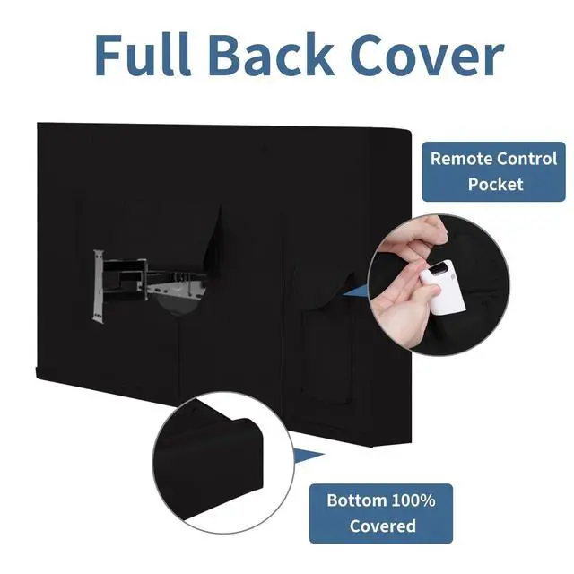 Alt view image 5 of 5 - Easy-Going Outdoor TV Cover with Roll Up Front Flat for 65-70 inch, Waterproof and Weatherproof TV Cover for Flat Screen TV, Black