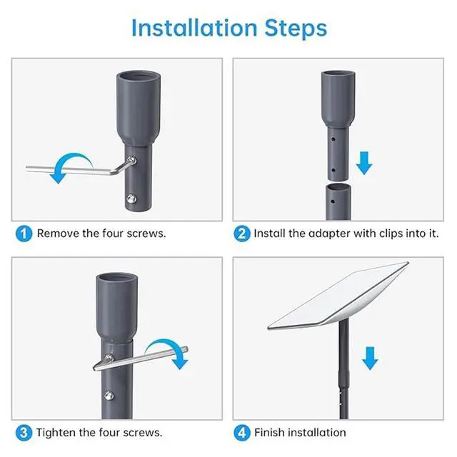 Alt view image 3 of 5 - Satellite Antenna Adapter - Aluminum Pipe Mount Kit for Mast with 1 Inch Inner Diameter, Satellite Pole Adapter, Mast Mount Adapter