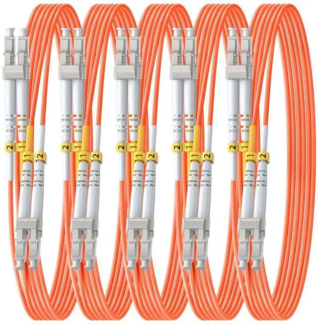 Main image of FiberPrime- OM1 LC to LC Fiber Patch Cable, Duplex Multimode, MM Fiber Optic Patch Cable, 1G, 50/125um, LSZH, 2m/6ft,5Pack