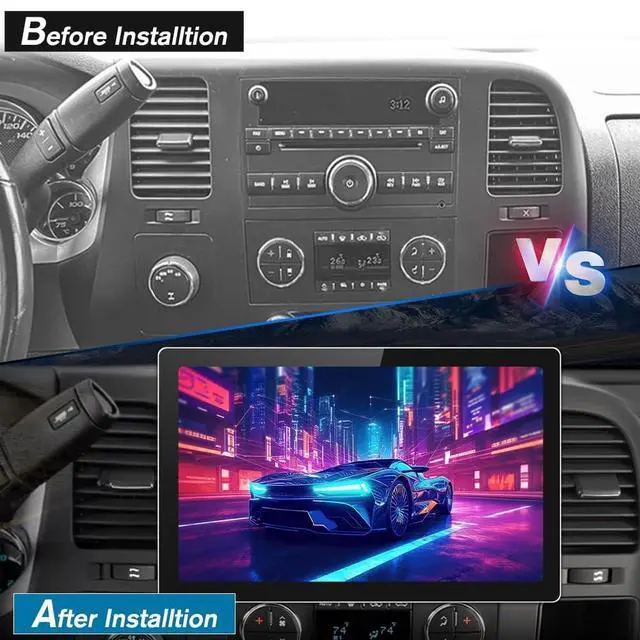 Alt view image 3 of 5 - Junsun 11.5inch Car Radio Stereo for Chevy Chevrolet Silverado 2007-2013 Tahoe Equinox GMC Sierra Yukon with Android 13 CarPlay Android Auto Bluetooth FM Backup Camera4Core+64GB