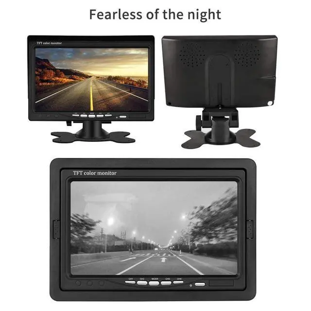 Alt view image 5 of 5 - RV Backup Camera System- 7 Inch 4 Split Reversing Monitor, Night Vision, IP68 Waterproof, Parking Monitoring, Hard-Wired Backup Camera for Trucks/Bus/Trailer/RV/Pickup