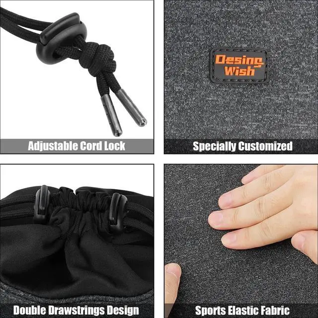 Alt view image 5 of 5 - Desing Wish Headphone Storage Bag, 2 Pack Lightweight Headphone Carrying Pouches Headset Case Bag Travel Pouch for Headsets Overhead Headphones Neckband Earbuds (Large Black, Large Grey)