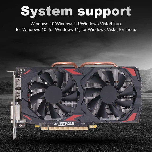 Alt view image 4 of 5 - RX 580 8GB GDDR5 256BIT Gaming Graphics Card, Dual Fan Cooling 1284MHz Core HDMI DVI 3xDisplayPort PCIe 3.0 for Desktop PC Linux (580 8G D5)