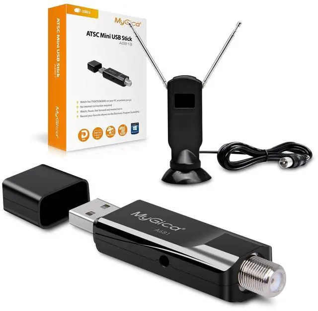 Main image of Mygica A681B Analog USB TV Tuner Card Antenna, Recast ATSC HD Digital External HDTV Tuner Stick Dongle Adapter for Window, Linux, for PC Computer Laptop Android TV Box, Android Car Navigation