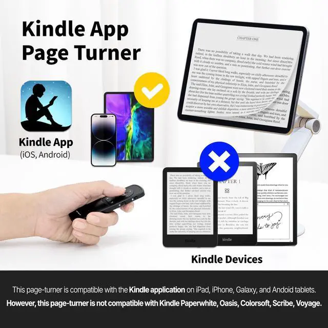 Alt view image 2 of 5 - Bluetooth Remote Control Page Turner Clicker for Boox, e-Reader, TikTok Scrolling, YouTube Shorts, Reels, Camera, for iOS iPad iPhone, Android Galaxy Phone Tablet (Pink)