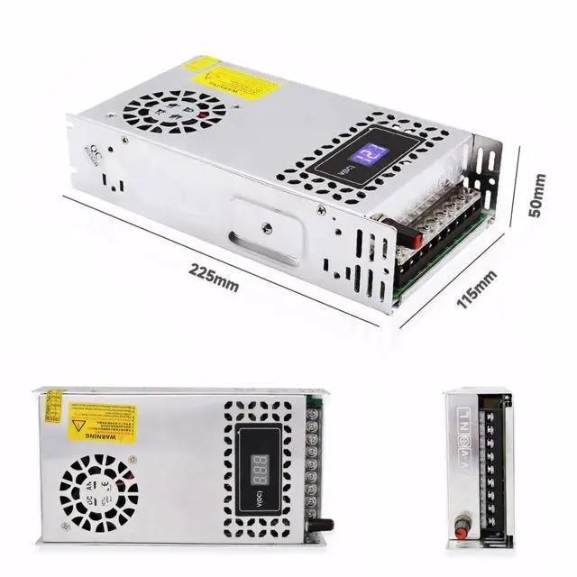 Alt view image 2 of 5 - SWTPWR Variable Power Supply DC 0-24V 600W with LED Display 24V Power Supply Adjustable AC to DC Converter 110V to 24V Designed for LED Light Car Stereo Electronics Equipment (24V-25A-600W, 24V)