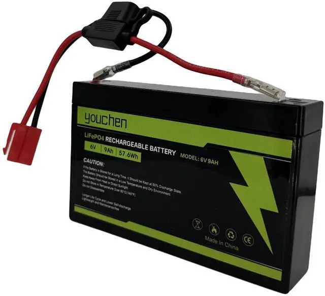 Main image of youchen 6V 9Ah Recharable LiFePO Battery for Kid Trax for Dodge Viper TT Blue for Disney Frozen 4x4 Lightweight Batteries 2000+ Cycles