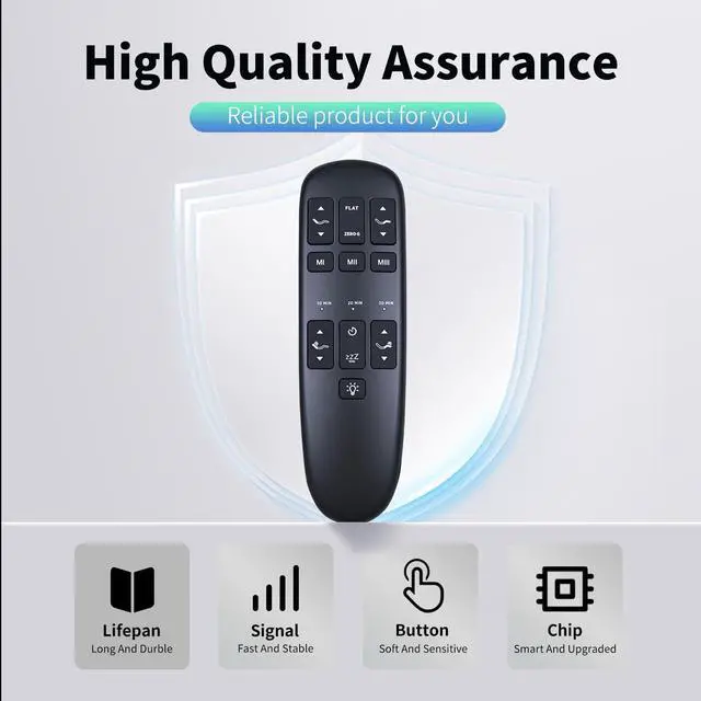 Alt view image 3 of 5 - HZIME New Replacement Remote Control Compatible for Ergomotion Blissful Nights e4 e6 RF373E JLDK.28.10.14 Hand Wand Greaton Adjustable Bed Base