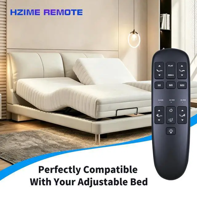 Alt view image 2 of 5 - HZIME New Replacement Remote Control Compatible for Ergomotion Blissful Nights e4 e6 RF373E JLDK.28.10.14 Hand Wand Greaton Adjustable Bed Base