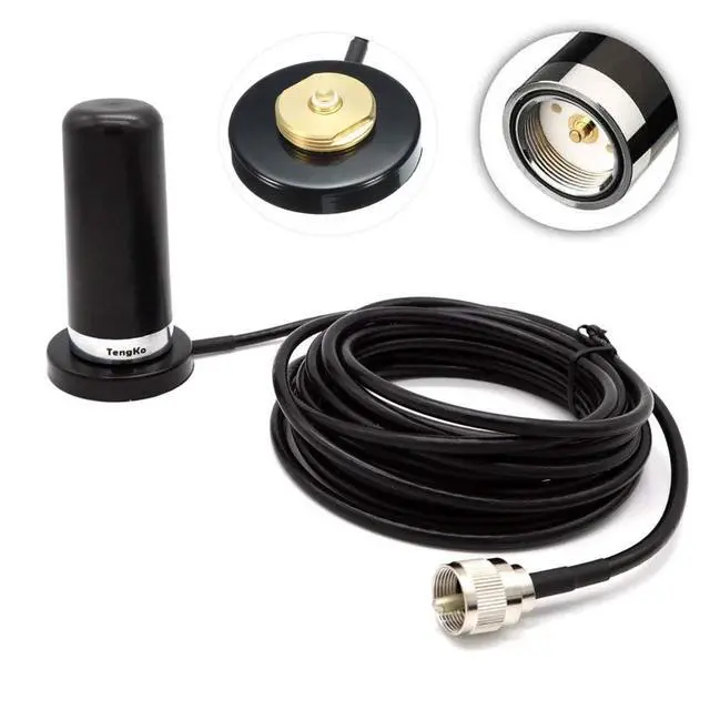Main image of TengKo NMO Dual Band High Gain Antennas for CAR Mobile Radio UHF VHF 400-470 136-174MHZ and Mount Magnetic Base for Mobile Radios PL259 Connector (NMO & Mount Base)