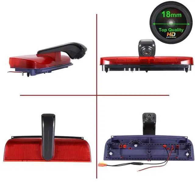 Alt view image 4 of 5 - 1280 * 720 Pixel Super HD Brake Light Backup Camera Transporter Waterproof Night Vision Reversing Camera Replacement for Ford Transit Connect 2 II/XL Cargo Titanium Passenger Wagon 2014-2022