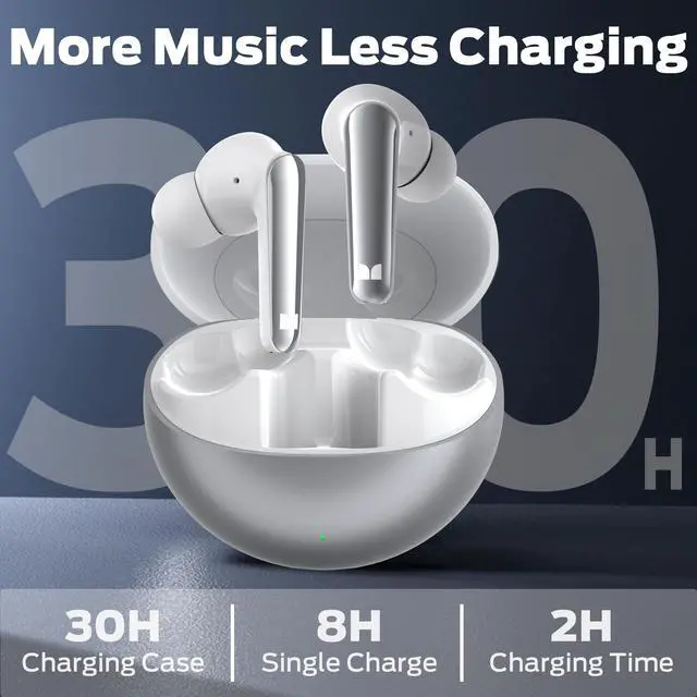 Alt view image 5 of 5 - Monster N-Lite 203 AirLinks Wireless Earbuds Bluetooth 5.3 Headphones HiFi Stereo, Wireless Earphones with IPX6 Waterproof, 30H Playback, Type-C Charging, HD Clear Call, Touch Control in