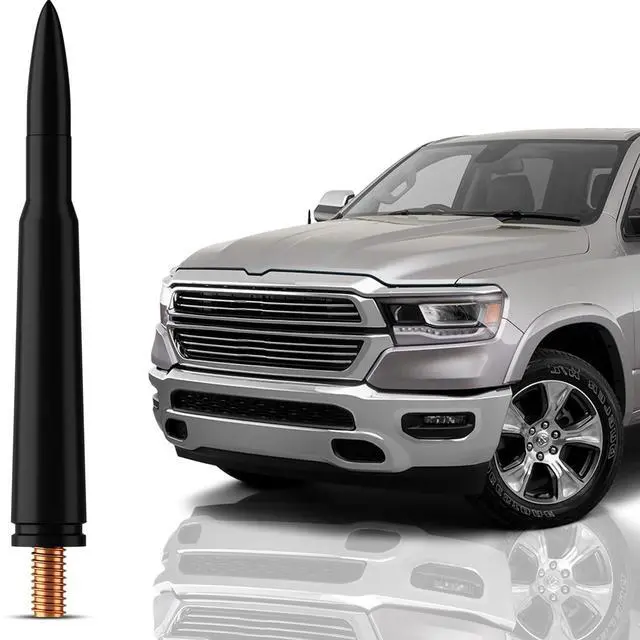 Main image of Antenna for Dodge RAM 1500 (2009-2023) - Highly Durable Premium Truck Antenna 5.45 Inch - Car Wash-Proof Radio Antenna for FM AM - Black, 50 Caliber Design - Ram 1500 Accessories