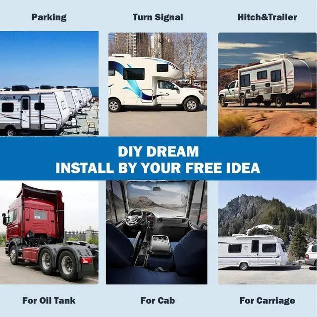 Alt view image 4 of 5 - 10,36-Inch 4-Channel 128GB Large Audio Screen 1080P Backup Camera Monitor & Built-in DVR Video Recorder for RV Truck Trailer Rear Side Front Reversing View Wired System Image Waterproof
