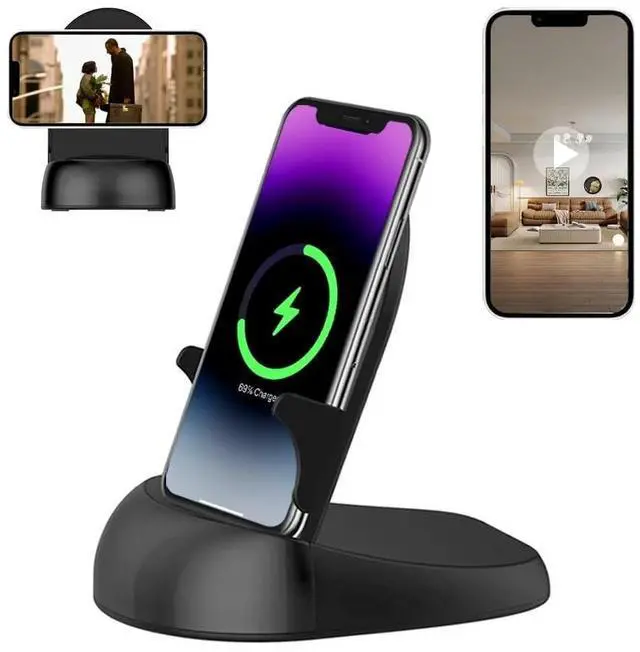 Main image of Vaelthyr Security Camera WiFi Wireless Phone Charger, Security Cam Motion Activated,HD1080P(Rotate Lens) with 250Viewing Angle, camaras espias ocultas for Home Office Security(2.4/5G)
