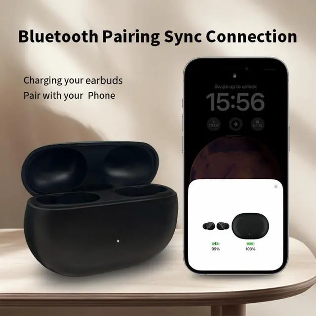 Alt view image 3 of 5 - WAVANCKY Replacement Charging Case Compatible with Beats Studio Buds/Buds +, Charger Case with Bluetooth Pairing Sync Button & 660mAh Built-in Battery, USB-C Charging Port (Not Include Earbuds)