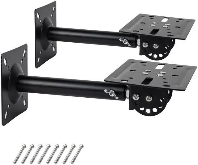 Main image of Nbguigdstr Heavy Duty Speaker Wall, Ceiling, or Shelf Mounts Support up to 80lb ^^ Speaker Brackets Holders and Stand Mount ^^ Adjustable Swivel & Tilt (2 Packs,Black)
