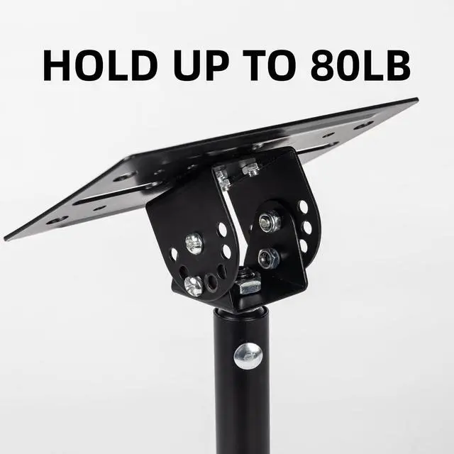Alt view image 2 of 5 - Nbguigdstr Heavy Duty Speaker Wall, Ceiling, or Shelf Mounts Support up to 80lb ^^ Speaker Brackets Holders and Stand Mount ^^ Adjustable Swivel & Tilt (2 Packs,Black)