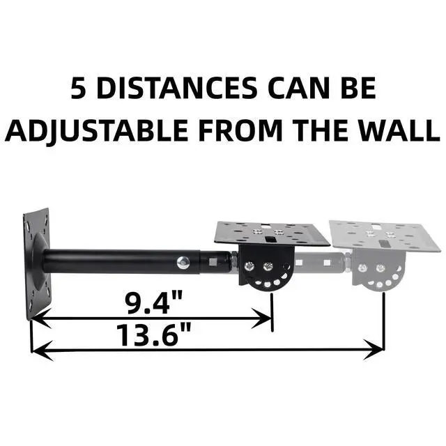 Alt view image 3 of 5 - Nbguigdstr Heavy Duty Speaker Wall, Ceiling, or Shelf Mounts Support up to 80lb ^^ Speaker Brackets Holders and Stand Mount ^^ Adjustable Swivel & Tilt (2 Packs,Black)