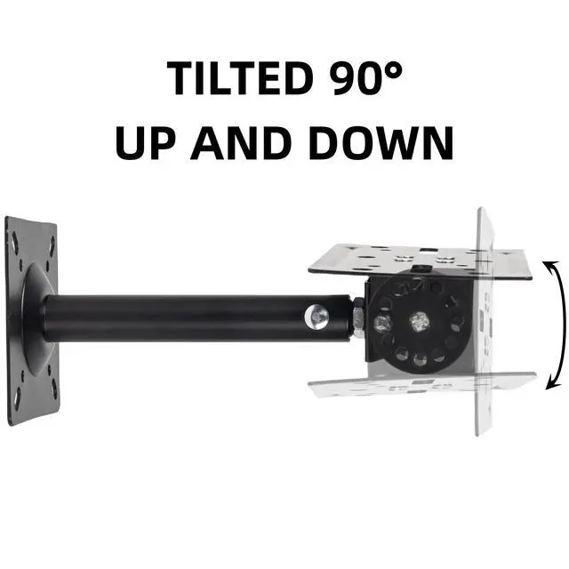 Alt view image 4 of 5 - Nbguigdstr Heavy Duty Speaker Wall, Ceiling, or Shelf Mounts Support up to 80lb ^^ Speaker Brackets Holders and Stand Mount ^^ Adjustable Swivel & Tilt (2 Packs,Black)