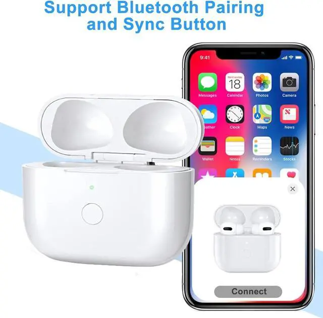 Alt view image 4 of 5 - Charging Case Replacement Compatible with AirPods 3rd Generation, Wireless AirPods 3 Charger Case with Pairing Sync Button Without Earbuds, (USB-C Port)