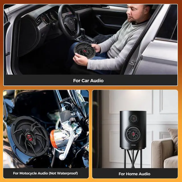 Alt view image 5 of 5 - CLES ZYZ 6.5" Coaxial Car Speakers1000W Max Power250W RMS4 OhmPlug & Play Upgrade for Old CarsTransform Your Daily Commute into a Stress-Relief Concert Hall Experience (Pair) (250, Watts) (6.5)