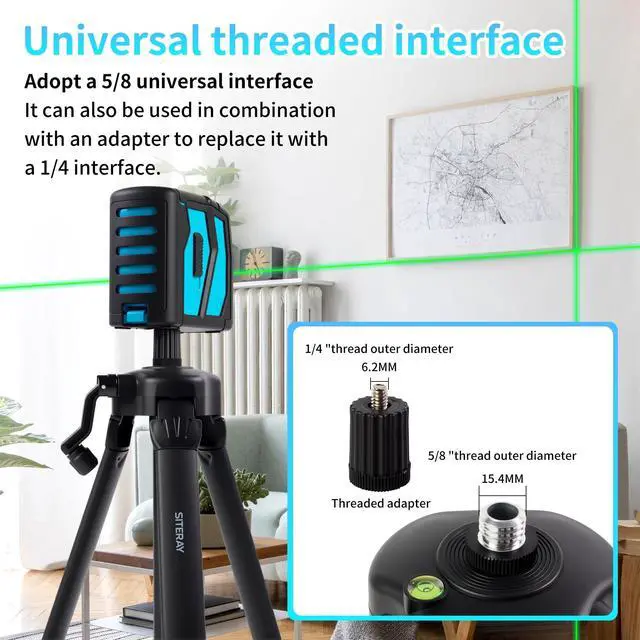 Alt view image 3 of 5 - SITERAY 39 Inch Portable Tripod, Lightweight Adjustable Stand with Horizontal Bubble Level, 1/4"-20 & 5/8" Thread Mount for Tools, Cameras, Projectors,DIY, Lighting and Home Use