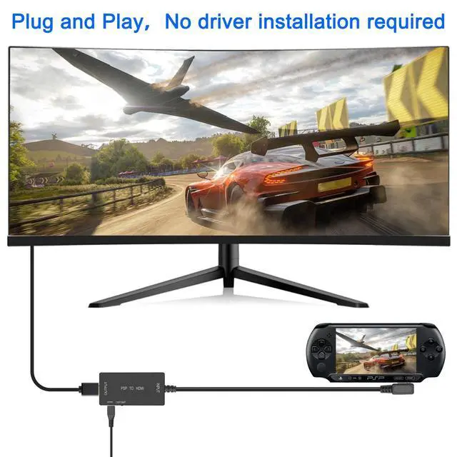 Alt view image 4 of 5 - MEIRIYFA PSP2000/PSP3000 to HDMI Adapter Converter HDMI Cable for PSP2000/3000 Handheld Game Console Accessories Support 1080p/720p for HDTV MonitorProjector -9.84FT