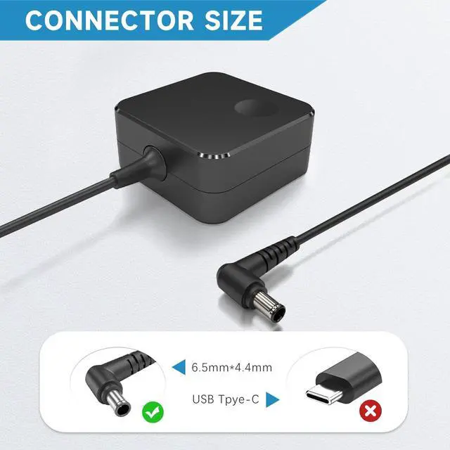 Alt view image 3 of 5 - 59W 19V 3.11A AC Power Adapter Compatible with Samsung Monitor 32" Curved LED TV: A5919_RDY BN44-01014A BN44-00838A UE32J4510 UE22H5000AK S32D850T S34J550 Charger Replacement with 6.5 * 4.4mm