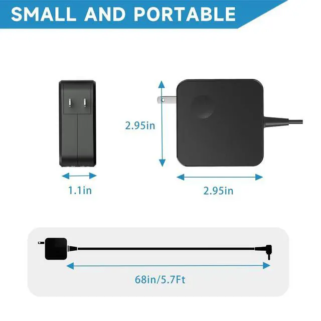 Alt view image 4 of 5 - 59W 19V 3.11A AC Power Adapter Compatible with Samsung Monitor 32" Curved LED TV: A5919_RDY BN44-01014A BN44-00838A UE32J4510 UE22H5000AK S32D850T S34J550 Charger Replacement with 6.5 * 4.4mm