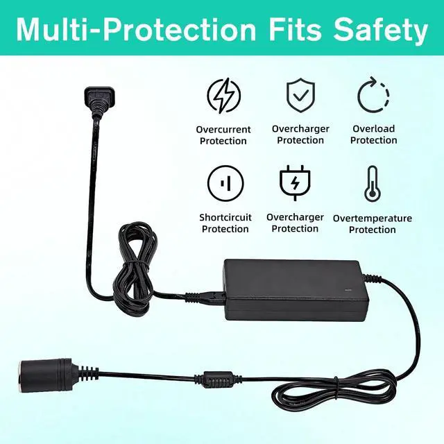 Alt view image 5 of 5 - 12V Power Adapter Cord for Igloo Iceless Thermoelectric Coolers, Compatible with Igloo Iceless Kool Mate Cool Chill Thermolectric Coolers,12V DC Converter Supply Charger Cord