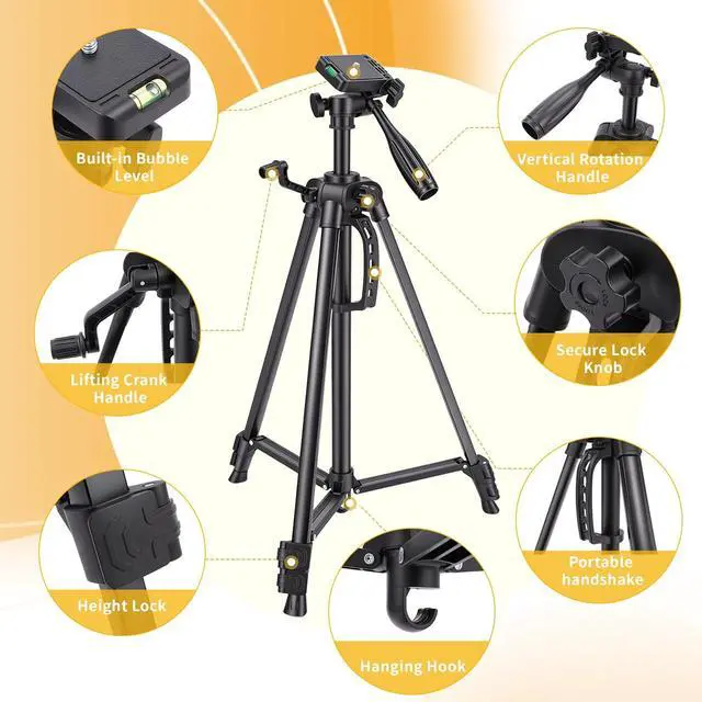 Alt view image 4 of 5 - Laser Level Tripod Compatible with Klein Tools, 20" Adjustable Laser Tripod Stand with 1/4"-20 Thread Mount, Lightweight Tripod with Non-Skid Feet, Collapsible Legs, Carrying Pouch Included