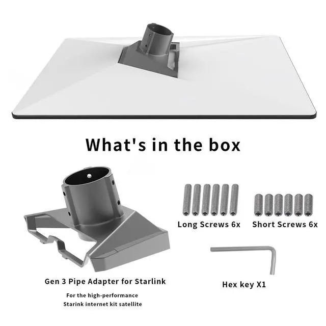 Alt view image 2 of 5 - Starlink Gen 3 Pipe Adapter,Starlink Pole Mount,Starlink Mounting Kit,Starlink V3 Mount Plate Roof Mount for Starlink Standard Dish,Starlink Internet Satellite Kit Accessories,Easy to Install