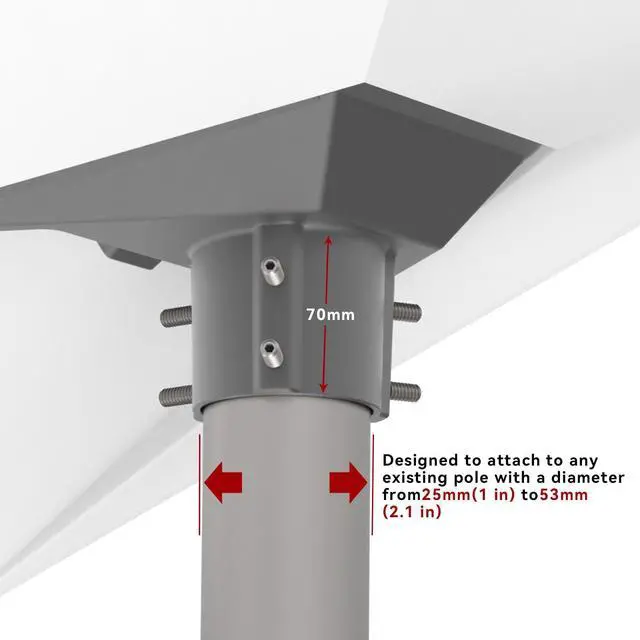Alt view image 4 of 5 - Starlink Gen 3 Pipe Adapter,Starlink Pole Mount,Starlink Mounting Kit,Starlink V3 Mount Plate Roof Mount for Starlink Standard Dish,Starlink Internet Satellite Kit Accessories,Easy to Install