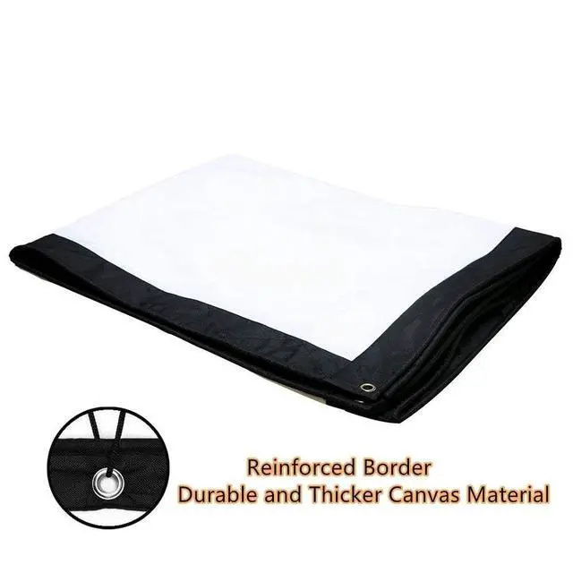 Alt view image 2 of 5 - 200 Inch Portable Projector Screen Outdoor, YF2009SZ 16:9 Foldable HD Large Thick Canvas Movie Screen for Home Theater Office Presentation Outside Camping Party