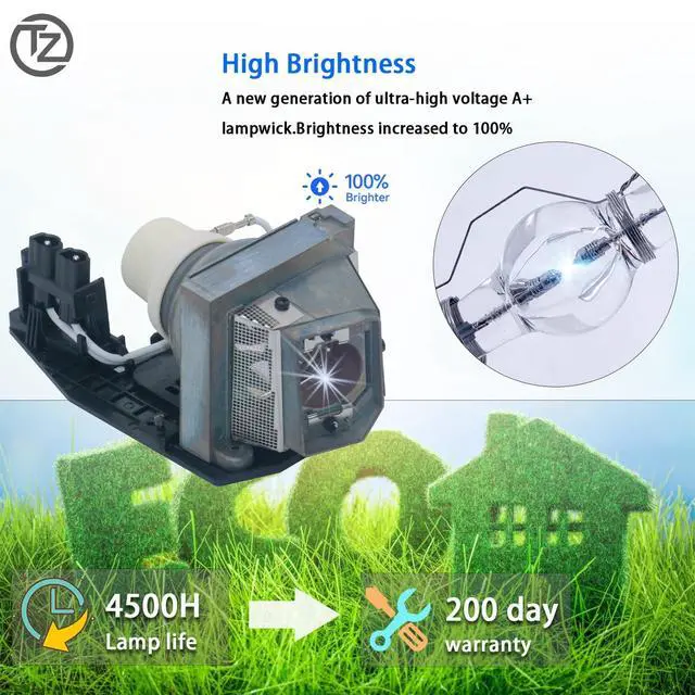 Alt view image 2 of 5 - TZRSQL OEM 330-6581/725-10229 Replacement Projector Lamp Bulb for for DELL 1510X 1610X 1610HD KFV6M Projector Lamp with Housing