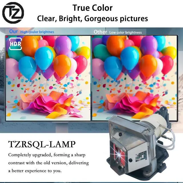 Alt view image 3 of 5 - TZRSQL OEM 330-6581/725-10229 Replacement Projector Lamp Bulb for for DELL 1510X 1610X 1610HD KFV6M Projector Lamp with Housing