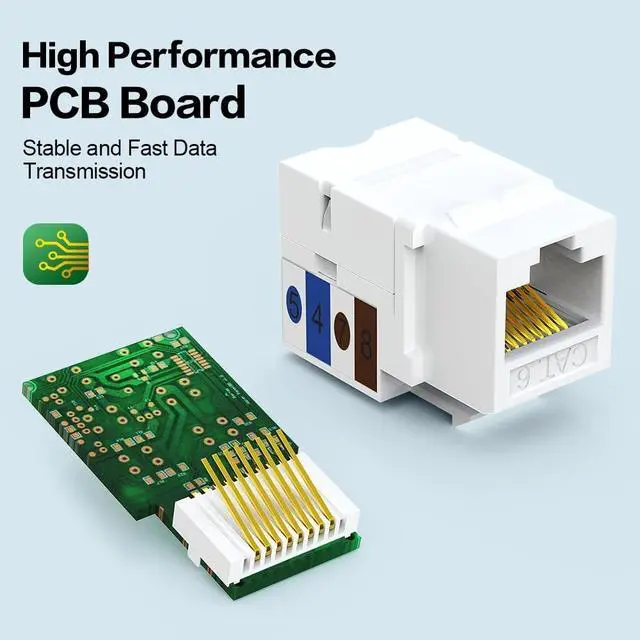 Alt view image 4 of 5 - Enmane Cat6 RJ45 Keystone Jack Keystone Jack 90 Angled Ethernet Punch Down Keystone Modules 50pack