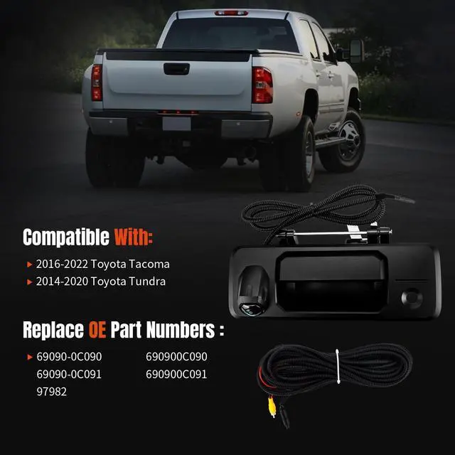 Alt view image 2 of 5 - LCWRGS Tailgate Latch Handle Backup Camera Reverse Night Vision 690900C090