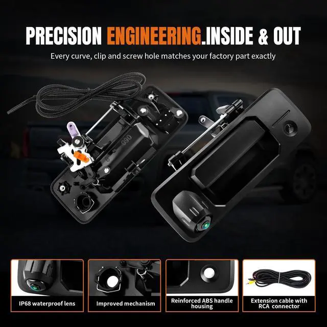 Alt view image 5 of 5 - LCWRGS Tailgate Latch Handle Backup Camera Reverse Night Vision 690900C090