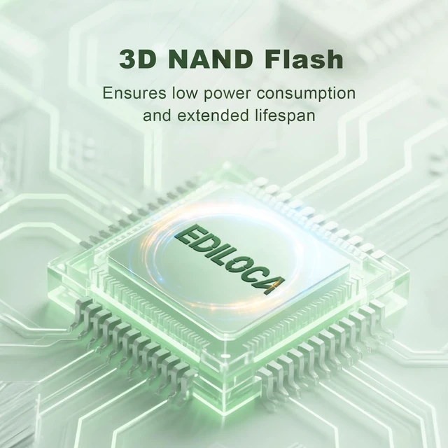 Alt view image 3 of 5 - Ediloca 128GB NVMe M.2 SSD PCIe Gen 3x4, Up to 1130MB/s Read, M.2 2280 Internal Solid State Drive, Dynamic SLC Cache, Compatible with PC, Desktop and Laptops(EN680E)